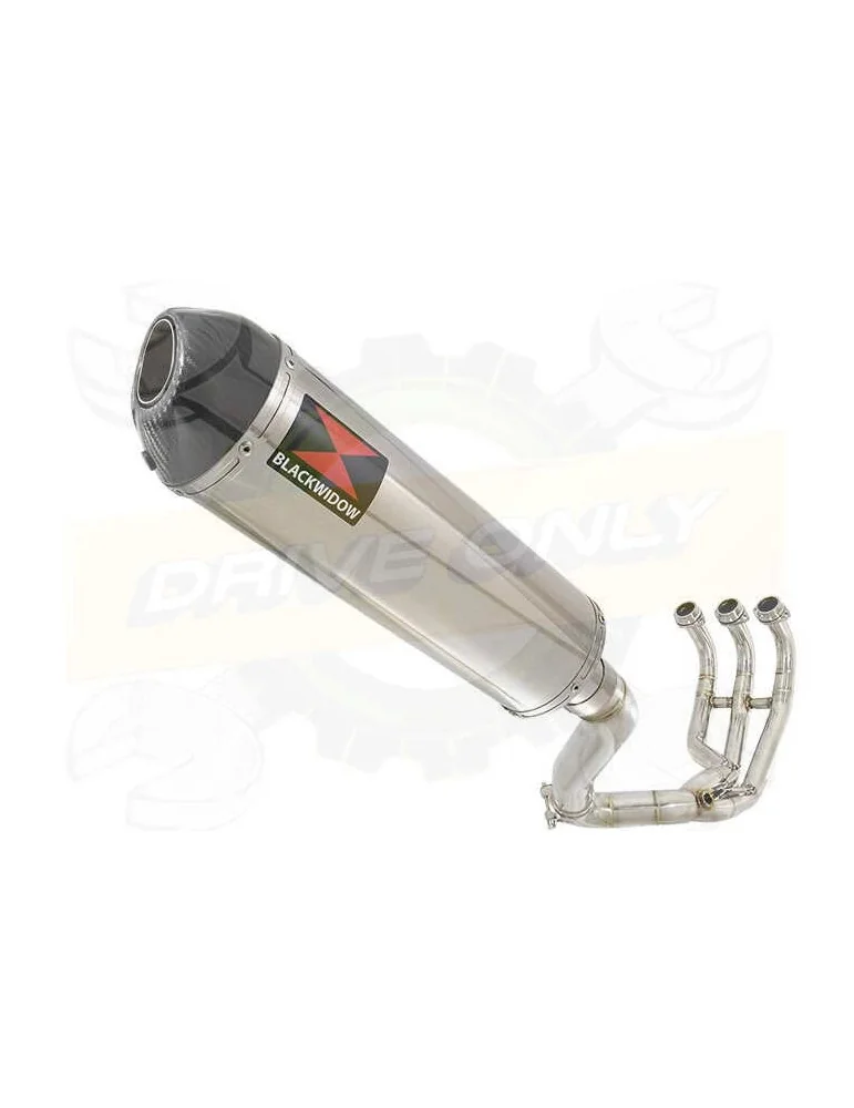 XSR 900 Passage Haut Décatalyseur Ligne complète & Silencieux Ovale en Inox + Canule en Carbone 400mm