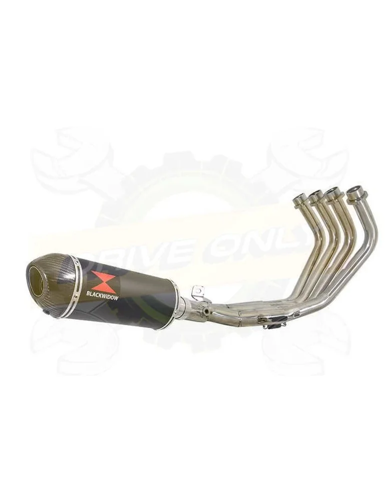 XJ6 Diversion F & N 2009-2015 Passage Bas Décatalyseur Ligne complète & Silencieux Ovale Noir En Inox + Canule En Carbone 300mm