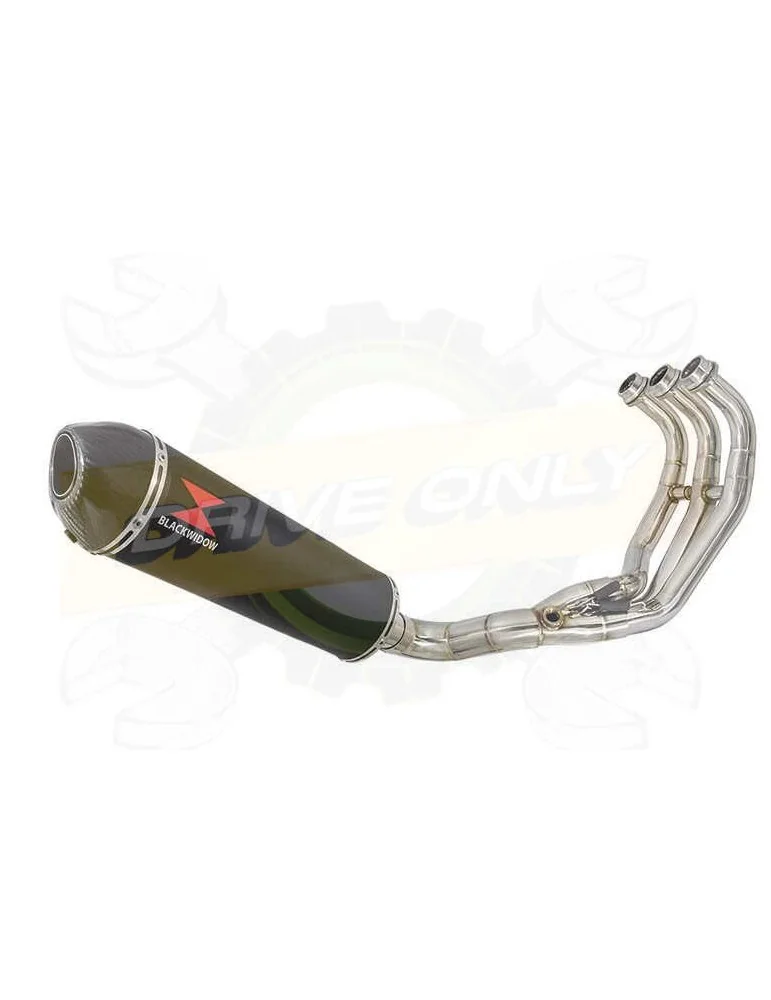 XSR 900 Passage Bas Décatalyseur Ligne complète & Silencieux Ovale Noir en Inox + Canule en Carbone 400mm