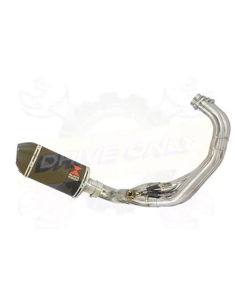 MT-09 Tracer 2013-2021 Low Level De-cat Exhaust System with 200mm Oval Carbon Fibre Silencer + Carbon Tip