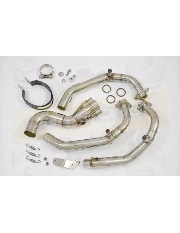 MT-09 Tracer 2013-2021  Low Level De-cat Exhaust System with 200mm Oval Stainless Steel Silencer + Carbon Tip