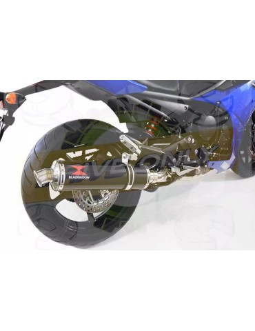 XJ6 Diversion F & N 2009-2015 Passage Haut Décatalyseur Ligne complète & Silencieux Rond Noir En Inox 400mm
