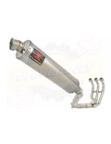 MT-09 Tracer 2013-2021  High Level De-cat Exhaust System with 450mm Round Stainless Steel Silencer