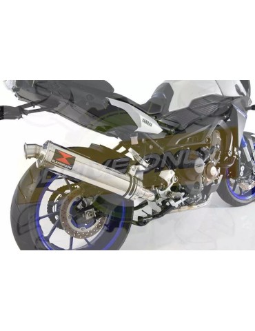MT-09 Tracer 2013-2021  High Level De-cat Exhaust System with 450mm Round Stainless Steel Silencer