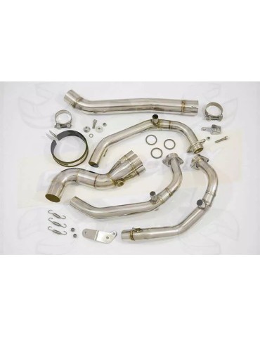 MT-09 Tracer 2013-2021 High Level De-cat Exhaust System with 400mm Round Stainless Steel Silencer