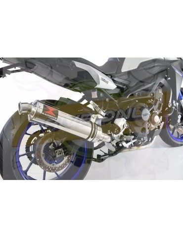 MT-09 Tracer 2013-2021 High Level De-cat Exhaust System with 400mm Round Stainless Steel Silencer