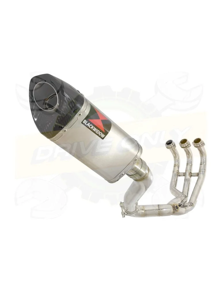 XSR 900 Passage Haut Décatalyseur Ligne complète & Silencieux Tri Ovale en Inox + Canule en Carbone 250mm