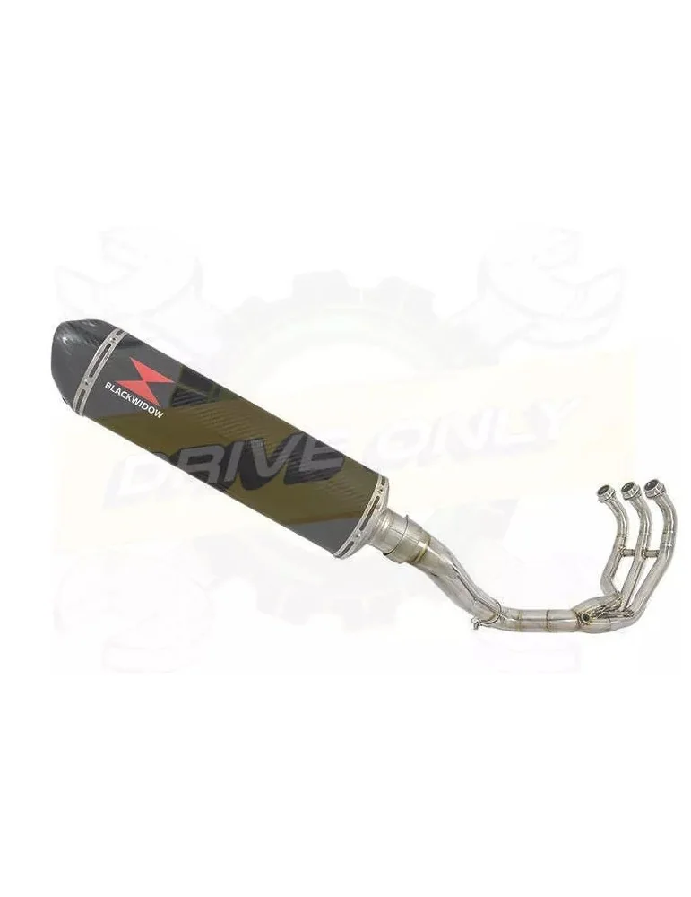 MT-09 Tracer 2013-2021 High Level De-cat Exhaust System with 400mm Oval Carbon Fibre Silencer + Carbon Fibre Tip