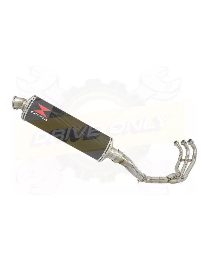 MT-09 Tracer 2013-2021 High Level De-cat Exhaust System with 400mm Oval Carbon Fibre Silencer