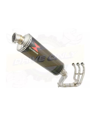 MT-09 Tracer 2013-2021  High Level De-cat Exhaust System with 400mm Oval Carbon Fibre Silencer