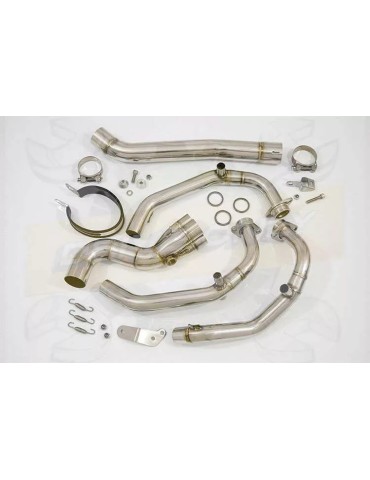 MT-09 Tracer 2013-2021  High Level De-cat Exhaust System with 400mm Oval Carbon Fibre Silencer