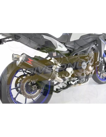 MT-09 Tracer 2013-2021  High Level De-cat Exhaust System with 400mm Oval Carbon Fibre Silencer