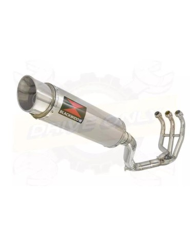 MT-09 Tracer 2013-2021  High Level De-cat Exhaust System with 360mm Round GP Style Stainless Steel Silencer