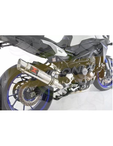 MT-09 Tracer 2013-2021  High Level De-cat Exhaust System with 360mm Round GP Style Stainless Steel Silencer