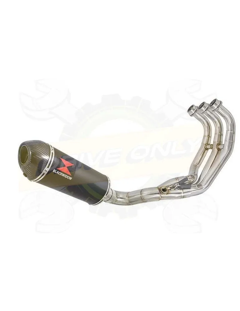XSR 900 Passage Bas Décatalyseur Ligne complète & Silencieux Ovale Noir en Inox + Canule en Carbone 300mm