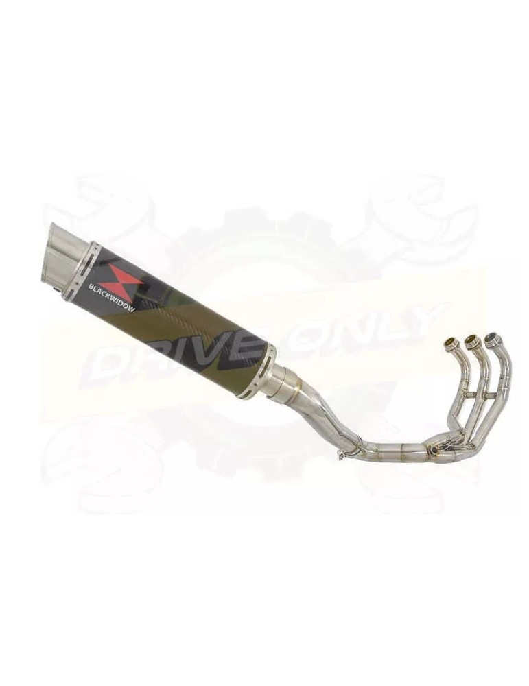 MT-09 Tracer 2013-2021 High Level De-cat Exhaust System with 360mm Round GP Style Carbon Fibre Silencer