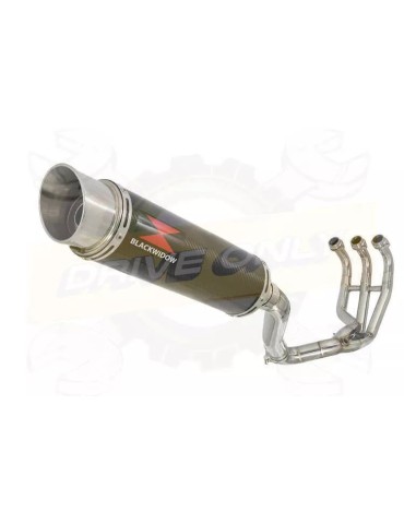 MT-09 Tracer 2013-2021  High Level De-cat Exhaust System with 360mm Round GP Style Carbon Fibre Silencer