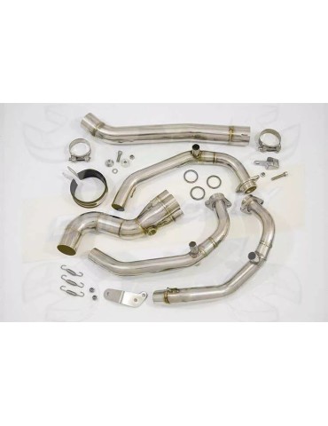 MT-09 Tracer 2013-2021  High Level De-cat Exhaust System with 350mm Round Stainless Steel Silencer