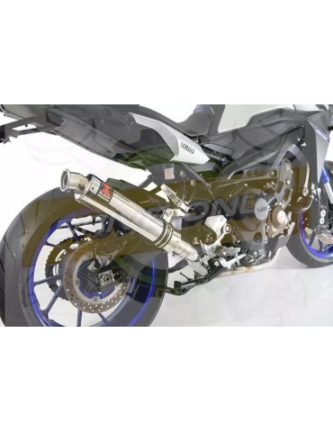 MT-09 Tracer 2013-2021  High Level De-cat Exhaust System with 350mm Round Stainless Steel Silencer