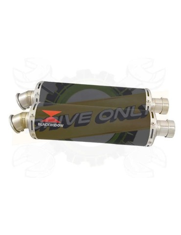 Twin 400mm Round Black Painted Stainless Steel Slip On Silencers