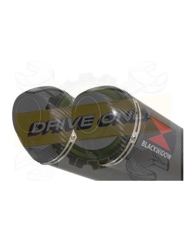 Twin 400mm Oval Carbon Fibre Slip On Silencers with Carbon Fibre Tips
