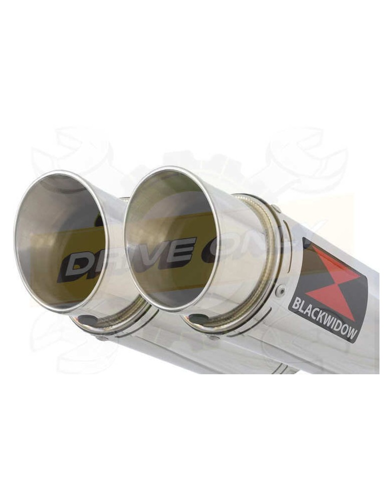 Twin 360mm Round GP Style Stainless Steel Slip On Silencers