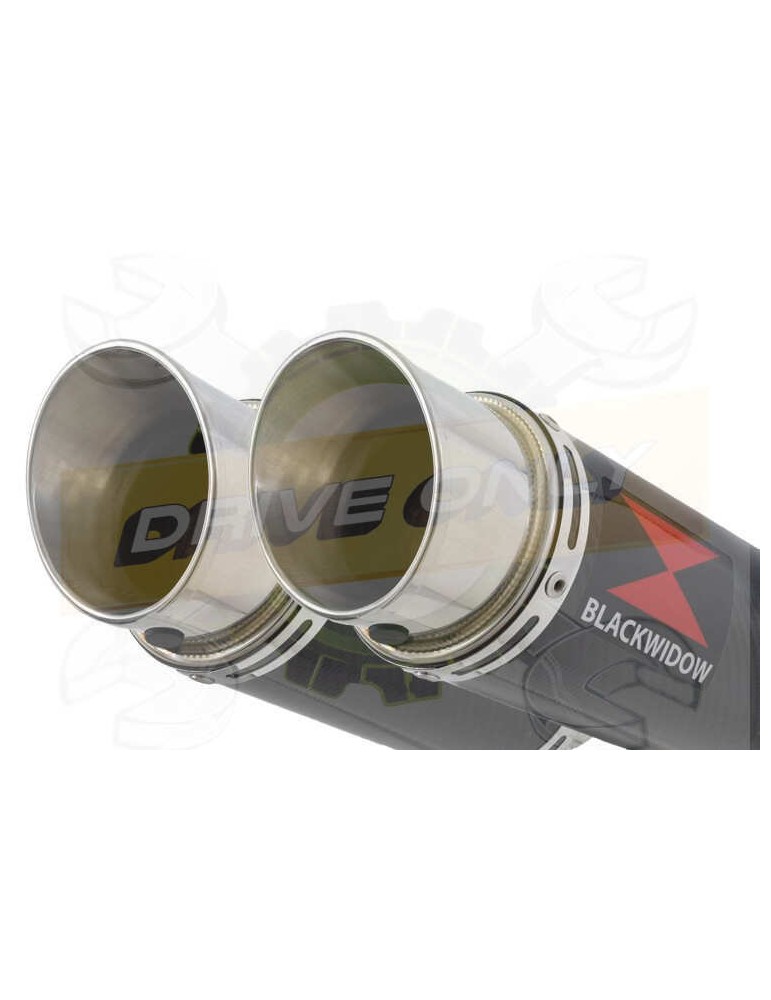 Twin 360mm Round GP Style Carbon Fibre Slip On Silencers