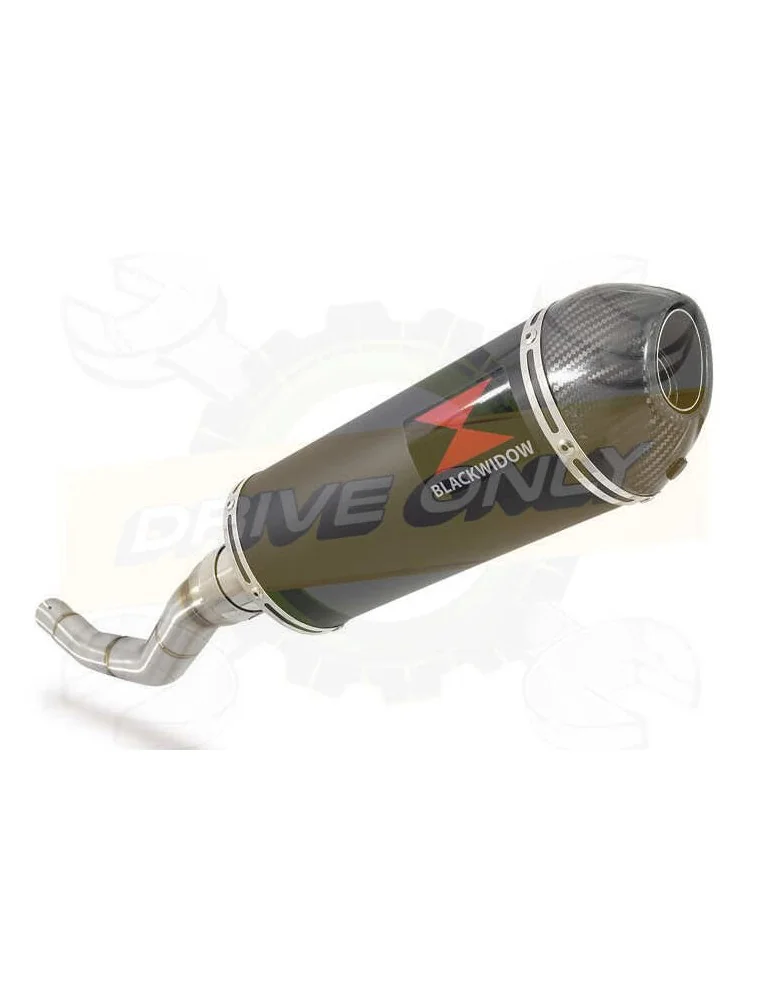 WR 125 R/X 2009/2018 Tube de raccord et Silencieux Ovale Noir En Inox + Canule En Carbone 300mm