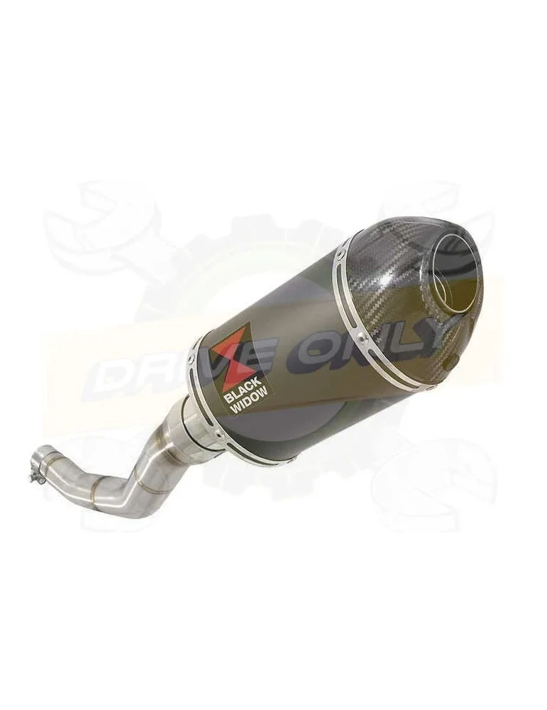 WR 125 R/X 2009/2018 Tube de raccord et Silencieux Ovale Noir En Inox + Canule En Carbone 200mm