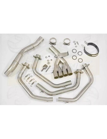 XJ6 Diversion F & N 2009-2015 Passage Haut Décatalyseur Ligne complète & Silencieux Ovale En Inox + Canule En Carbone 300mm