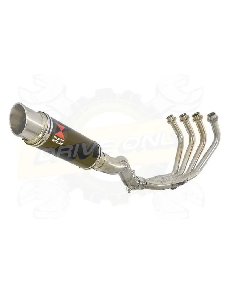 XJ6 Diversion F & N 2009-2015 Passage Haut Décatalyseur Ligne complète & Silencieux Rond GP Style Noir En Inox 230mm