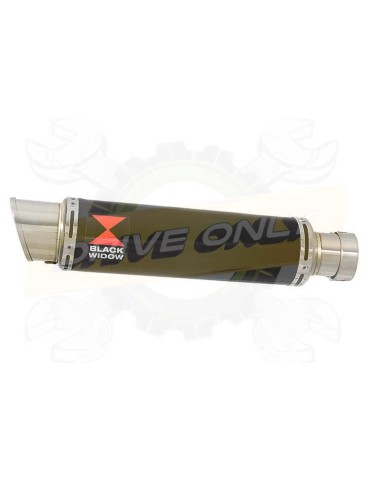 ZX10R ZX10-R E8F E9F E10F 08 09 10 Tube de raccord & Silencieux Rond GP Style Noir En Inox 350mm
