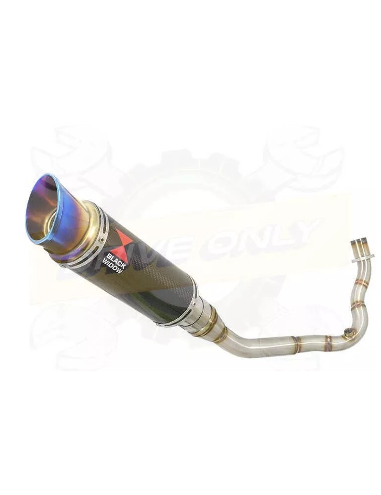 Vespa LX 150 IE (3V) Ligne complète & Silencieux GP Rond En Carbone + Canule En Inox Anodisé 230mm