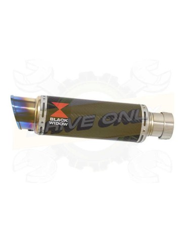 ZX10R ZX10-R E8F E9F E10F 08 09 10 Tube de raccord & Silencieux GP Rond En Carbone & Canule En Inox Anodisé 230mm