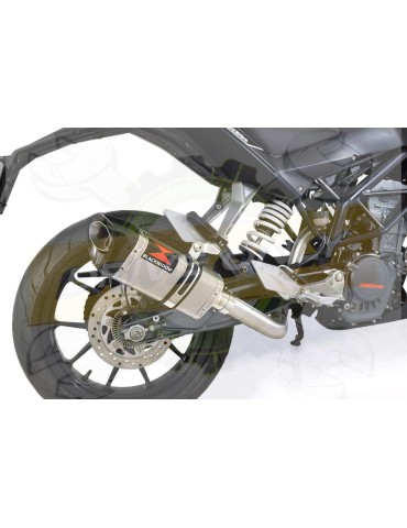 KTM 125 Duke 2011-2016 Decata Silencieux Kit & Silencieux Tri Ovale En Inox + Canule En Carbone 250mm