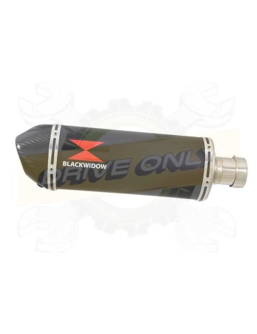 ZX10R ZX10-R E8F E9F E10F 08 09 10 Tube de raccord & Silencieux Ovale Noir En Inox + Canule En Carbone 300mm
