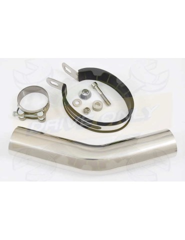 ZX10R ZX10-R E8F E9F E10F 08 09 10 Tube de raccord & Silencieux Ovale Noir En Inox + Canule En Carbone 300mm