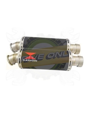 Twin 300mm Round Black Painted Stainless Steel Slip On Silencers