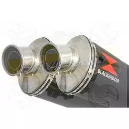 Par paire Ovale Noir En Inox Silencieuxs 300mm