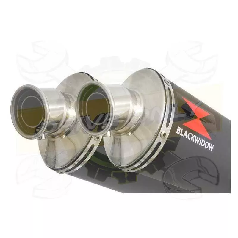 Par paire Ovale Noir En Inox Silencieuxs 300mm