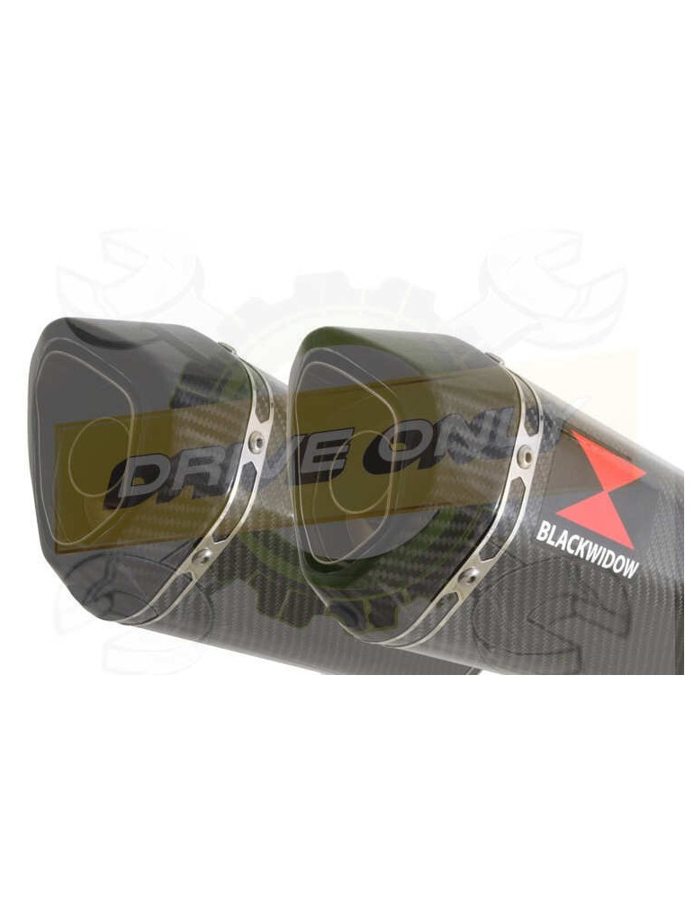 Twin 300mm Hexagonal Carbon Fibre Slip On Silencers with Carbon Fibre Tips
