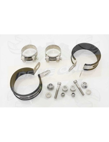 Twin 230mm Round GP Style Carbon Fibre Slip On Silencers with Titanium Ends