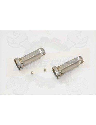 Twin 230mm Round GP Style Carbon Fibre Slip On Silencers