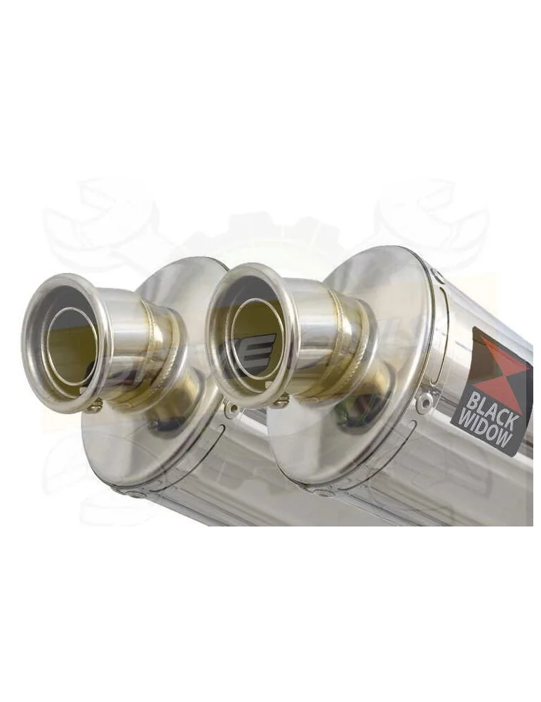 Twin 230mm Oval Stainless Steel Slip On Silencers