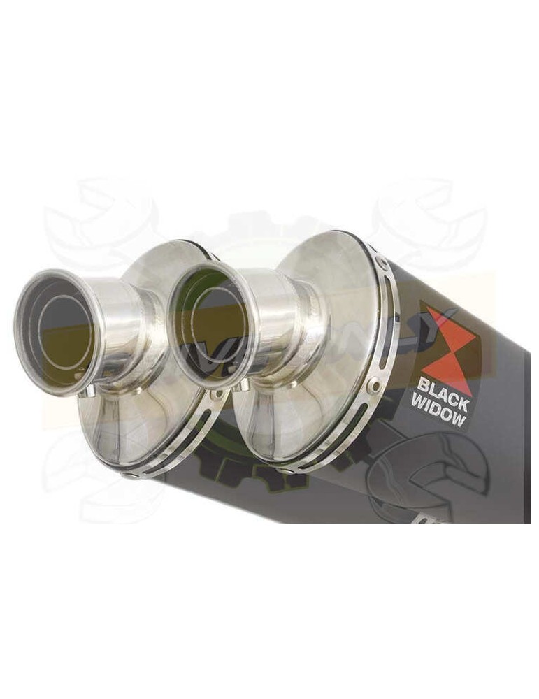Twin 230mm Oval Black Painted Stainless Steel Slip On Silencers