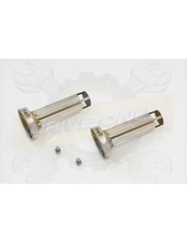 Twin 200mm Round Carbon Fibre Slip On Silencers