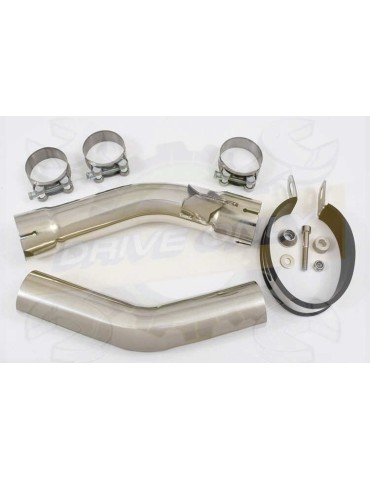 ZX10R ZX10-R E8F E9F E10F 08 09 10 Decata / Tube de raccord & Silencieux Ovale en Inox + Canule en Carbone 400mm
