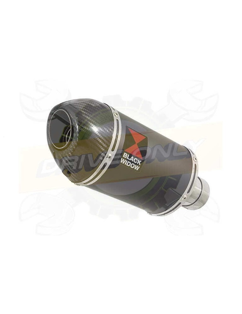 ZX10R ZX10-R E8F E9F E10F 08 09 10 Tube de raccord & Silencieux Ovale Noir En Inox + Canule En Carbone 200mm