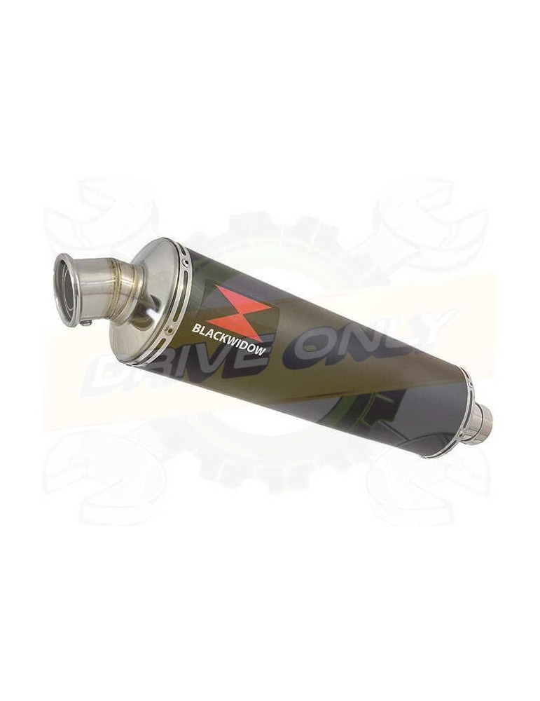 ZX10R ZX10-R E8F E9F E10F 08 09 10 Decata / Tube de raccord & Silencieux Rond Noir en Inox 400mm