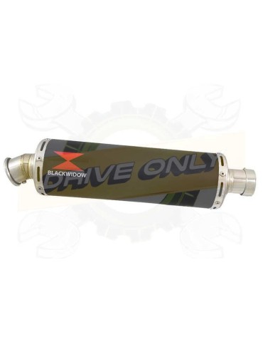 ZX10R ZX10-R E8F E9F E10F 08 09 10 Decata / Tube de raccord & Silencieux Rond Noir en Inox 400mm